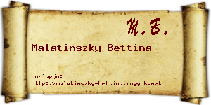 Malatinszky Bettina névjegykártya